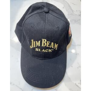 Jim Beam Black Bourbon Cloth Hat Cap Adjustable Strap Kentucky Bourbon Whiskey